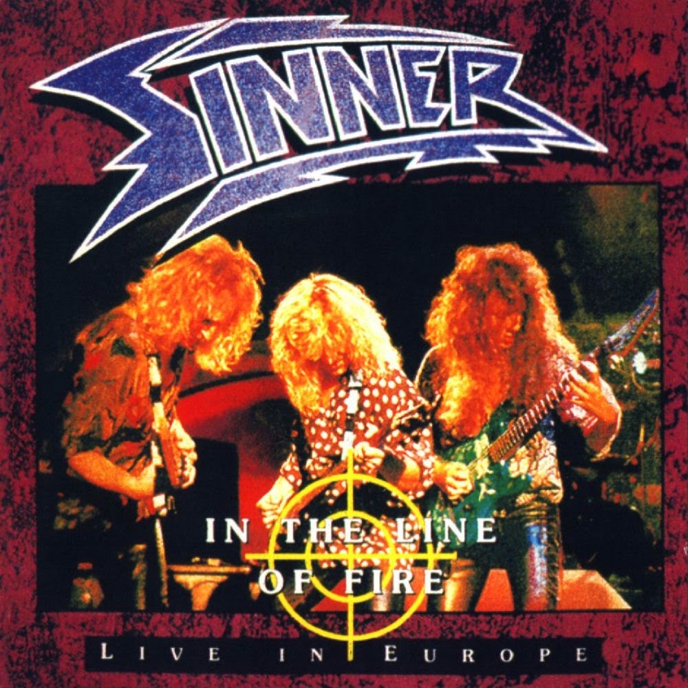 Sinner - In the Line of Fire - Live in Europe (1995) Cover