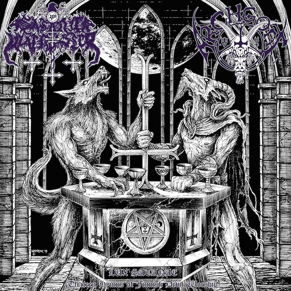 Satanic Warmaster / Archgoat - Lux Satanae (Thirteen Hymns of Finnish Devil Worship) (2015) Cover