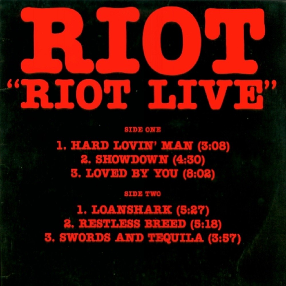 Riot - Riot Live (1982) Cover