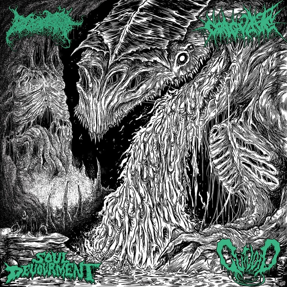 Blood Spore / Coagulate / Soul Devourment / Gutvoid - 4 Dimensions of Auditory Terror (2021) Cover